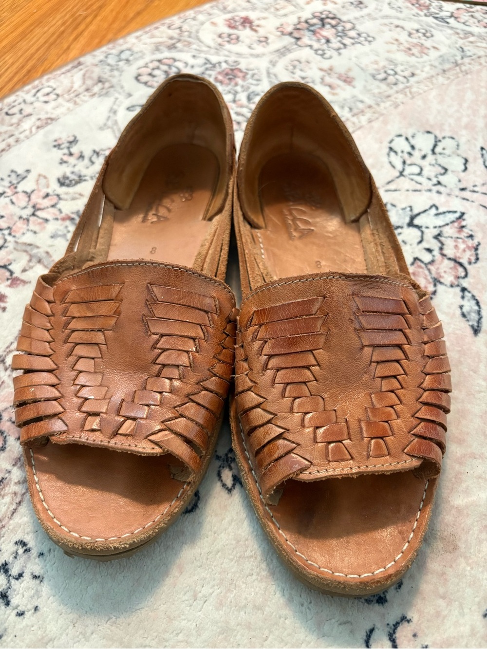 Woven Leather Open-Toe huaraches in Brown - Women